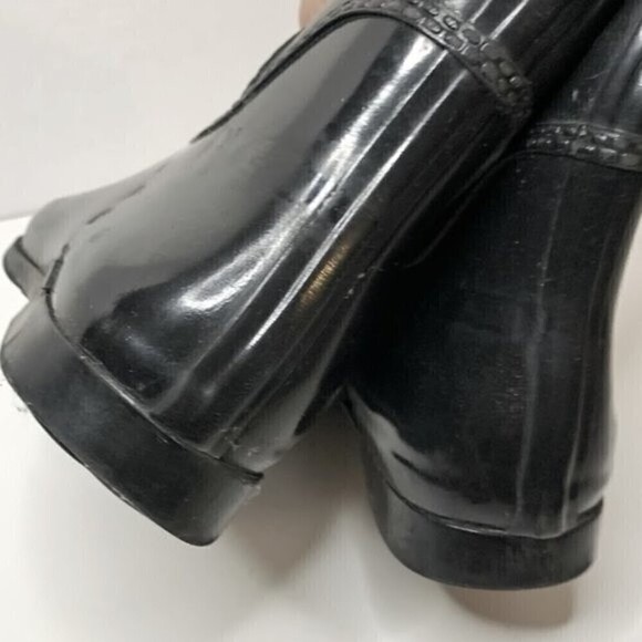 Michael Kors Glossy Shiny Rubber Rain Goulash Pull On Waterproof Short Boots - Picture 9 of 13